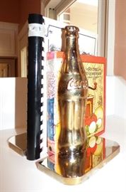 Brass Coca Cola bottle bookends