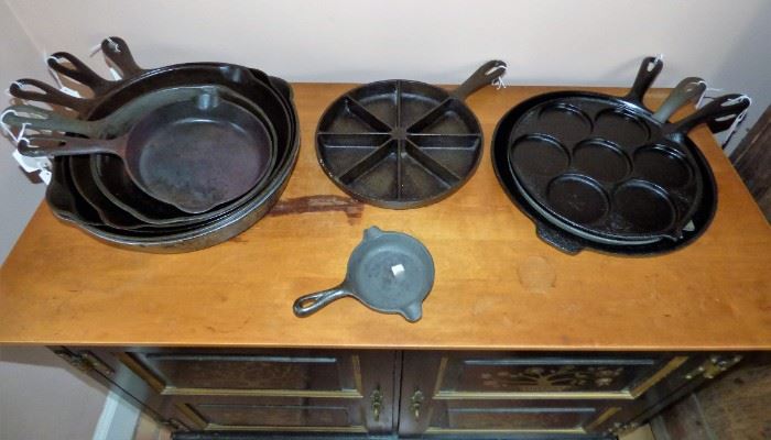 Cast Iron skillets (mostly Griswold), some Wagner