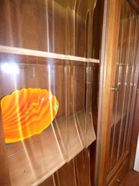 Trying to show the wavy glass in the doors of the Mid Century Modern China Cabinet
