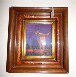 Indian maiden litho in antique frame