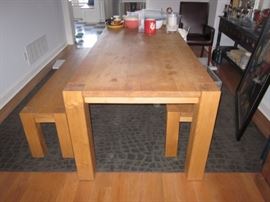 BARN TABLE WITH TWO BENCHES