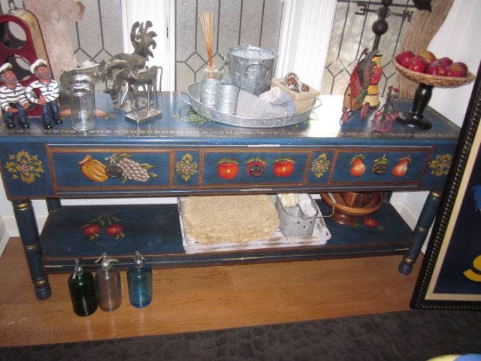 HAND PAINTED CONSOLE TABLE WITH DRAWERS FOR ANY ROOM