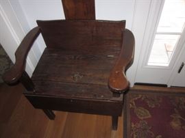 ANTIQUE ORNATE HALL TREE WITH STORAGE