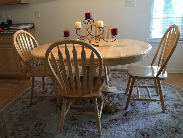 Kitchen table with 6 matching chairs and 3 matching bars stools