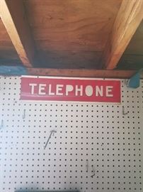metal telephone sign