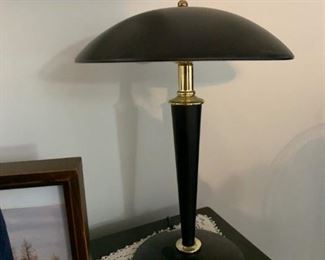 Domed black table lamp