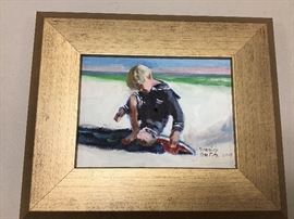 Original watercolor in gold frame. 12.5”w x 10.5”h