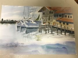 Print. “Boats at Joe Pattis’s” 20”w x 13.5”h