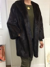 Brown mink 3/4 jackets Size 6-8