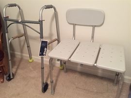 Assortment of Walkers & Shower Chairs