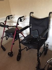 Walker with Seat & Wheelchair