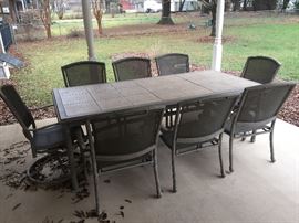 Outdoor Patio Furniture - Table + 8 Chairs