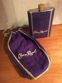 Crown Royal Flask and Bag