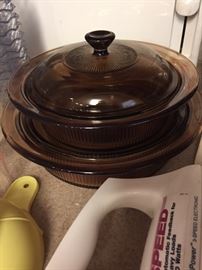 Corning Ribbed Covered Casserole Dishes