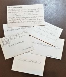 Calling cards from New Orleans notables - funeral of Branch King