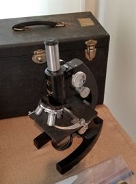 ...including a microscope with case...