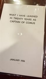 Not even the Library of Congress has a copy of this book.  We haven't been able to find another copy - ANYWHERE.  Inscribed from the Captain to his friend Stuart Landry (former owner of Pelican Publishing)