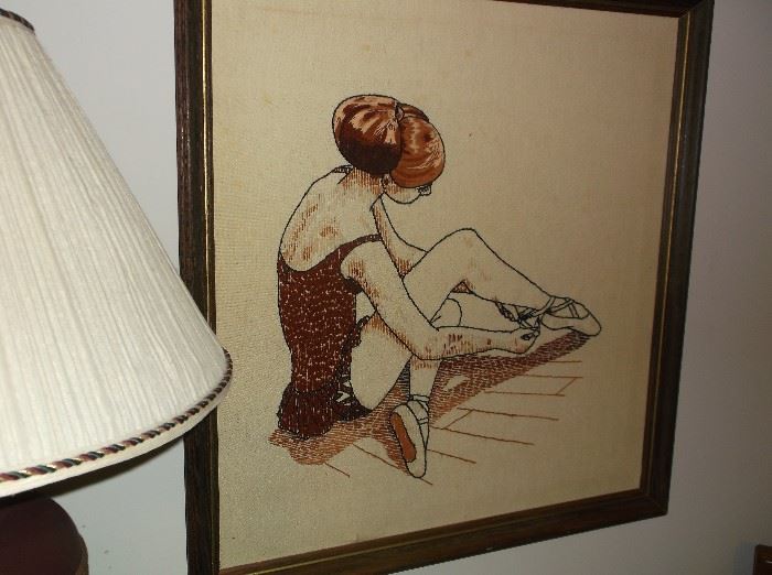 Ballerina crewel embroidery