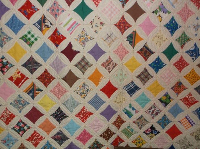 "Cathedral Window" handmade quilt