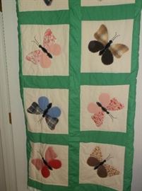 Butterfly appliqued quilt