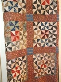 Handmade quilt "Broken Dishes" pattern