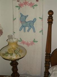 Vintage chenille baby spread