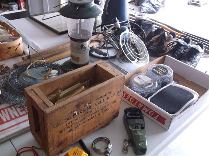 Wooden ammunition box and propane heater
