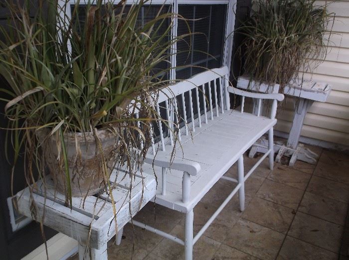 Bench and plant stands