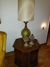 Mid Century Lamp and Side Table