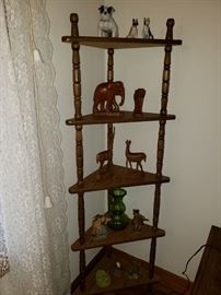 Corner Table and Collectible Animals 