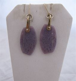 Custom purple agate chalcedony earrings