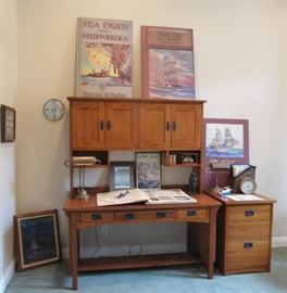 Mission style oak desk and file cabinet from C.K. Kent Co. 