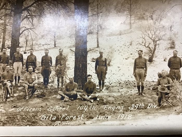 Panoramic Military Photo of Officers of Gila Forest
