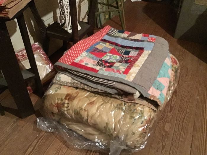Ralph Lauren Twin comforter, and Vintage Quilt