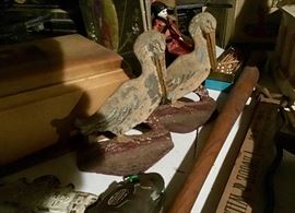 Metal Pelican Bookends