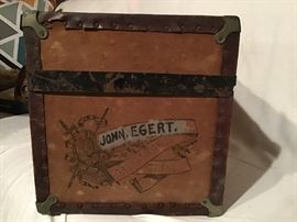 End of trunk Stating John Egert and if you look Carefully, Galveston Tex