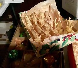 Set of 8 Celluloid reindeer