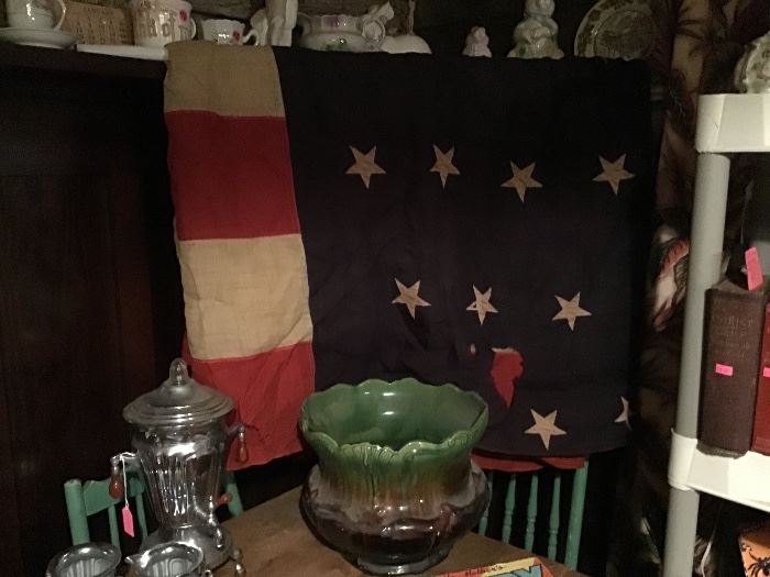 Extra large 46 Star American Flag 8 foot x 11 foot.                  Circa 1908-1912   Some damage but still VERY cool
