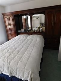 Thomasville Queen Bed and Unique Cabinet Headboard