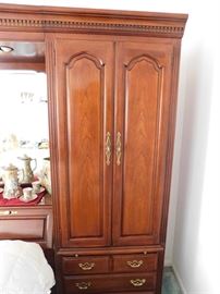 Thomasville Queen Bed and Unique Cabinet Headboard