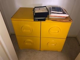 Retro Mod Akro Mils Plastic File Cabinets.  For chuckles, look what these items are selling for online