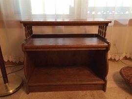Hand crafted solid oak end table/magazine stand