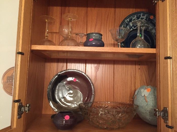 Assorted pottery and glassware
