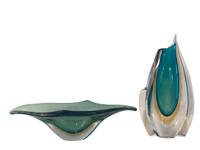 Italian Art Glass Bowl and Vase Collection