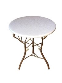 Marble Top Side Table with Gold Artistic legs