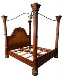 Grand Canopy King Bed, w/Metal Design