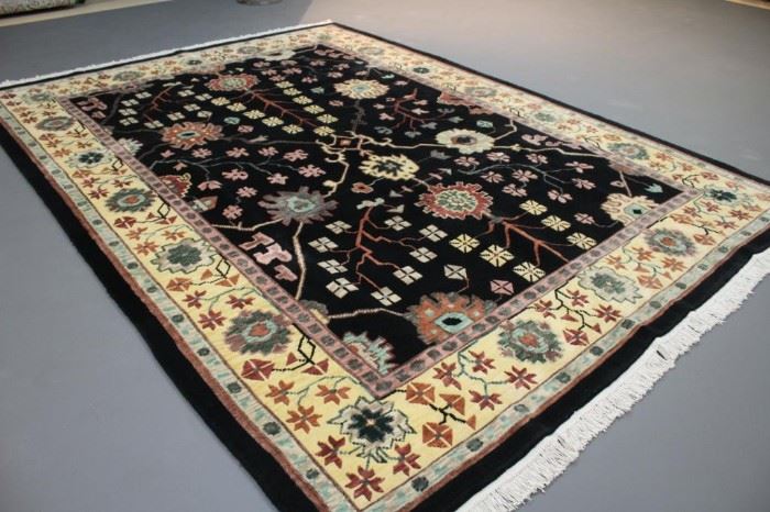 Tibetan design rug from Nepal.  100% wool and genuine handmade.