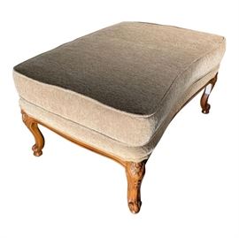 Luxurious chenille upholstered ottoman