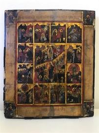 Exquisite Rare Russian Icon. Wonderful color and detail. A rare find. Delicate and cracking finish in areas