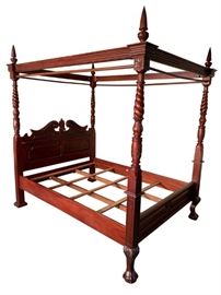 Canopy bed queen size new mahogany hand carved